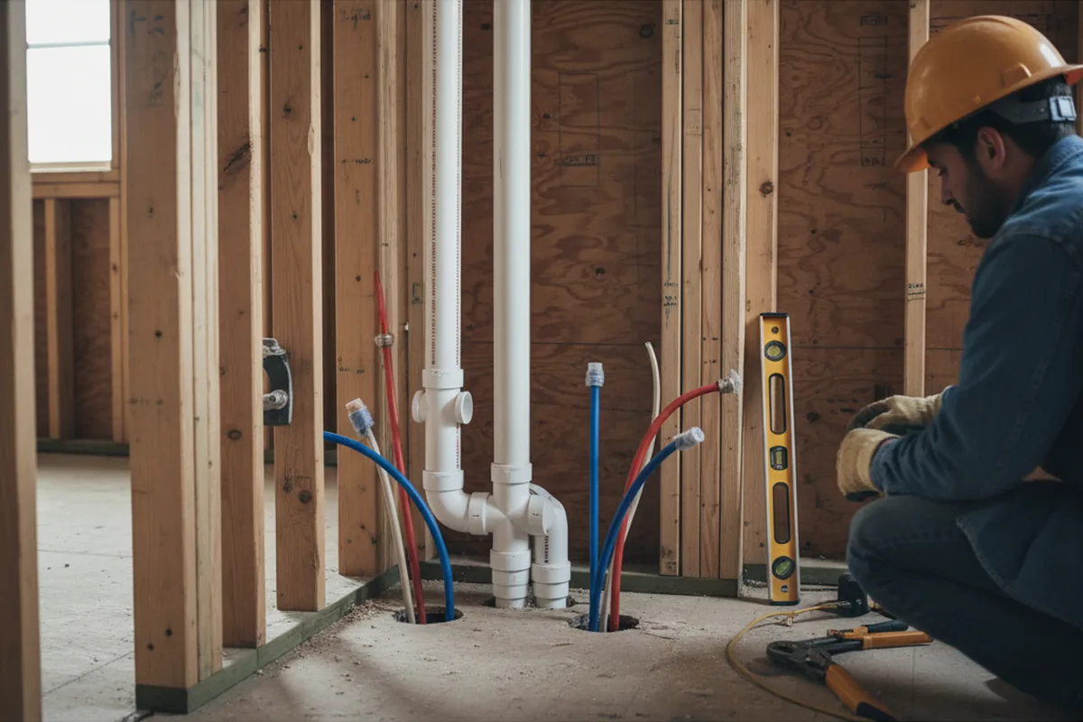 Drain and supply rough-in during Garbage Disposal Repair in Copper Hill